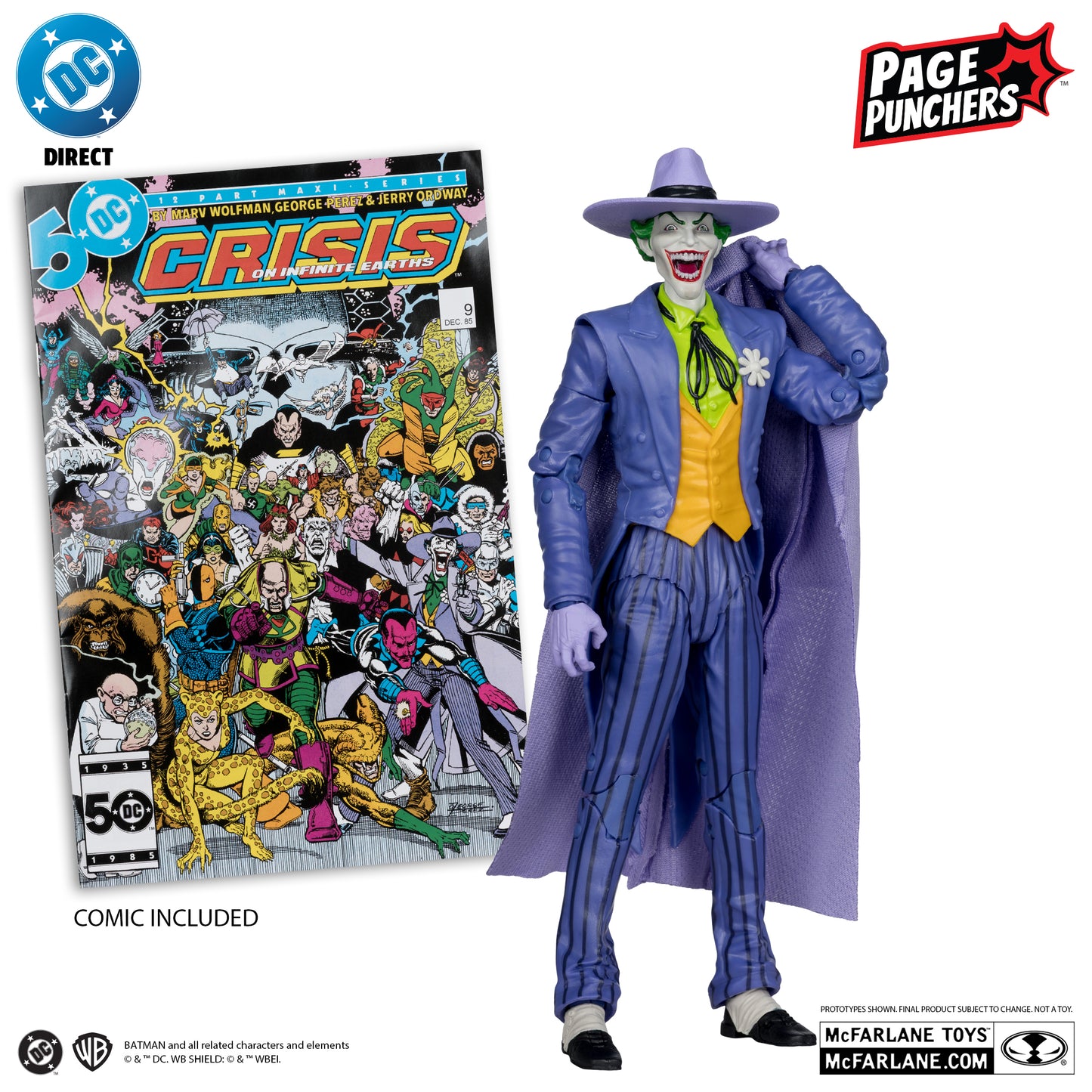 THE JOKER (Crisis on Infinite Earths) McFarlane Toys DC Direct Page Punchers Action Figure with Comic