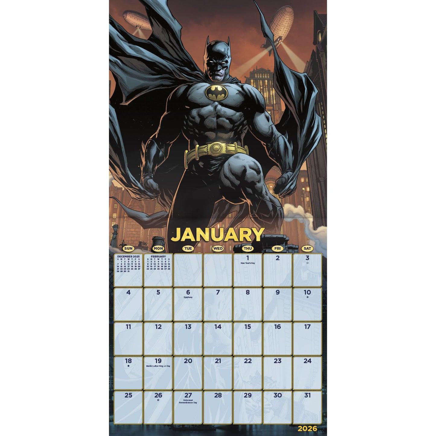 Batman Comic 2026 Wall Calendar