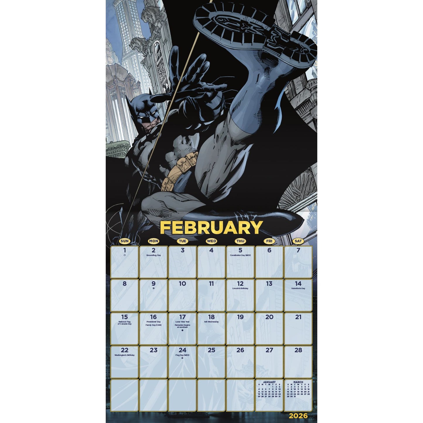 Batman Comic 2026 Wall Calendar