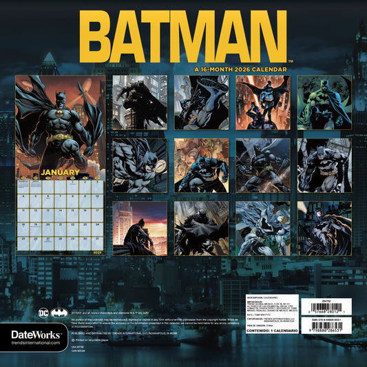 BATMAN Comic 2026 Wall Calendar