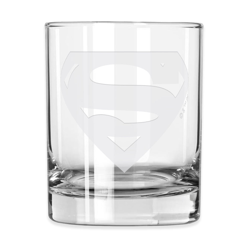 SUPERMAN Logo Engraved Rocks Glass Set