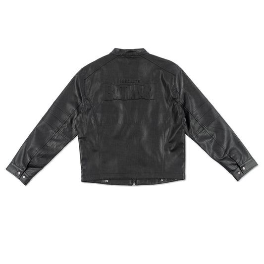 ABSOLUTE BATMAN Embossed Leather Jacket-10