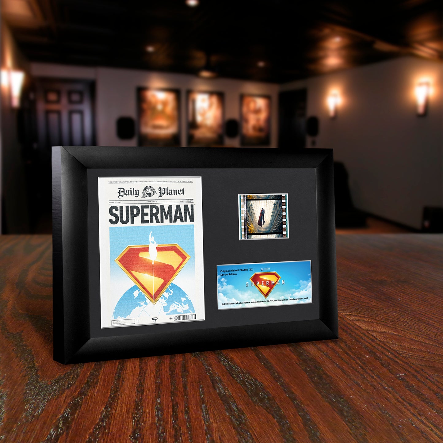 SUPERMAN (2025 Movie) Daily Planet Minicell FilmCells™ Framed Desktop Presentation