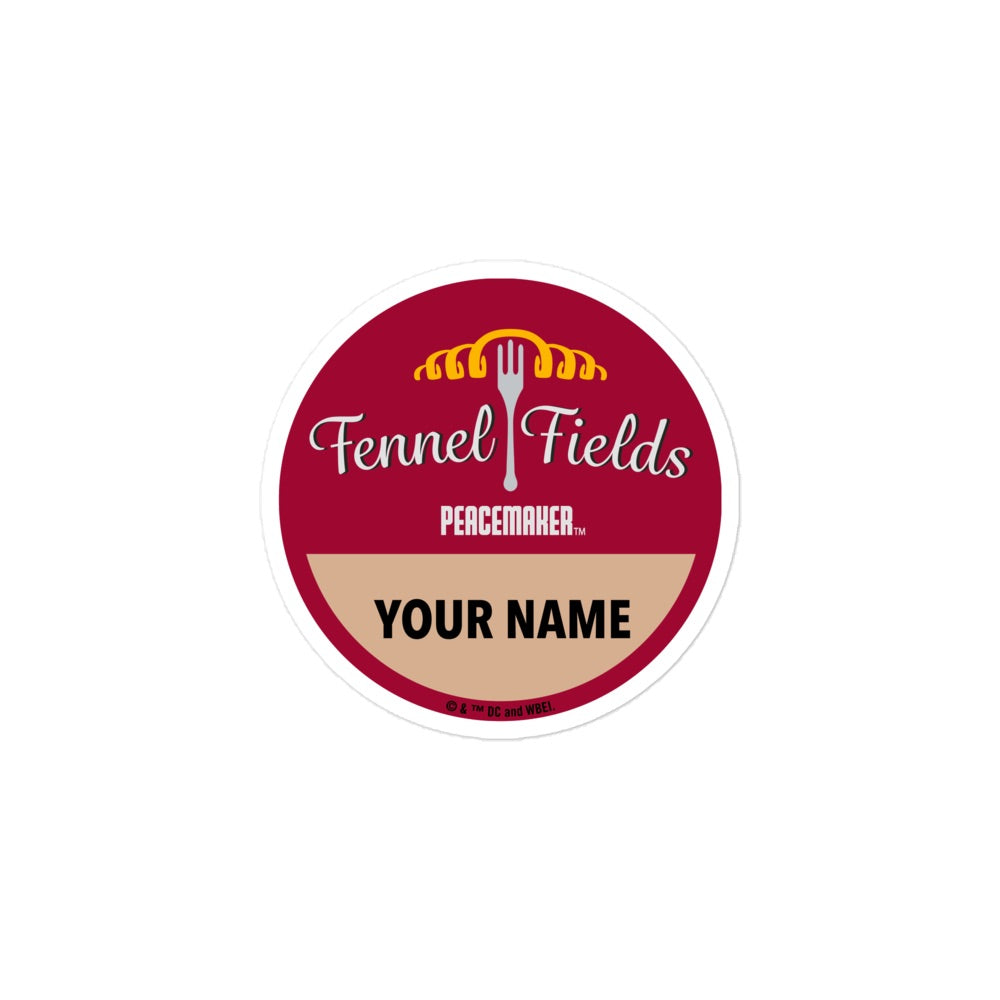 PEACEMAKER Fennel Fields Personalized Sticker 3 in x 3 in