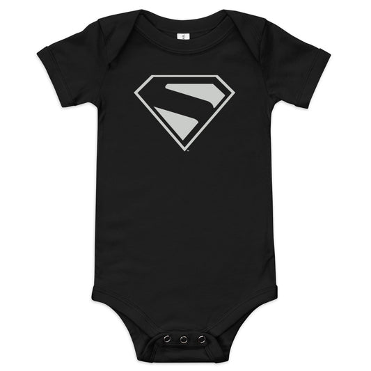SUPERMAN (2025 Movie) Black & Silver S-Shield Baby Bodysuit Black