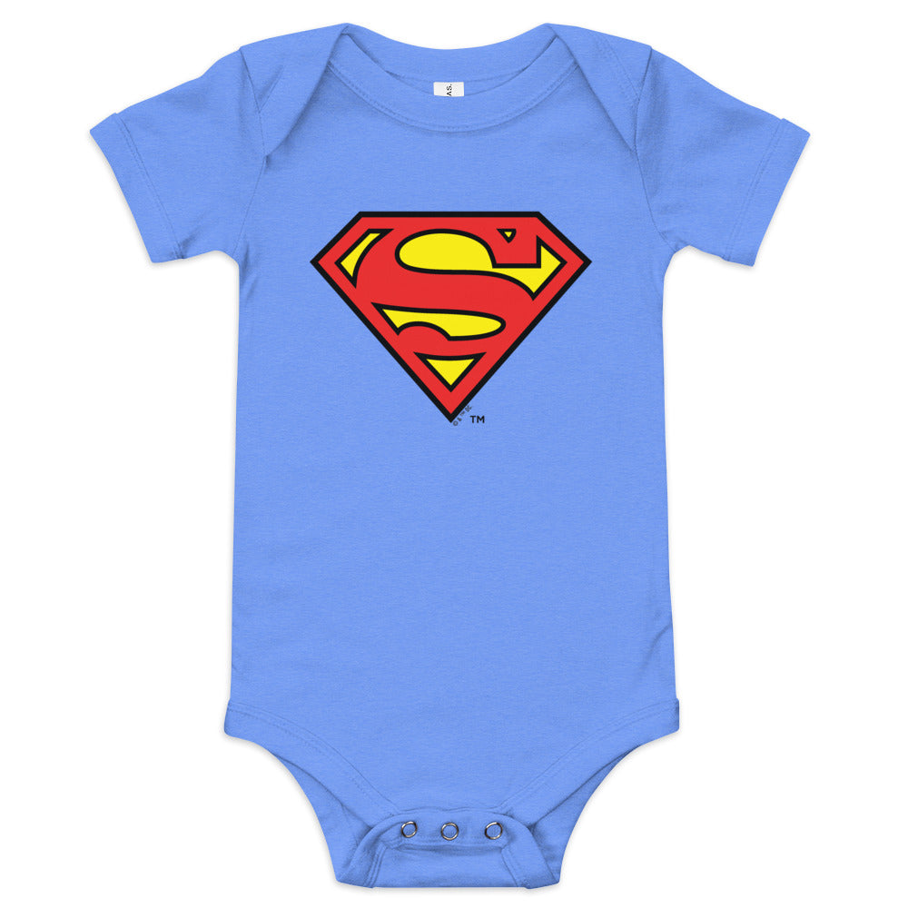 SUPERMAN Logo Baby Bodysuit Blue