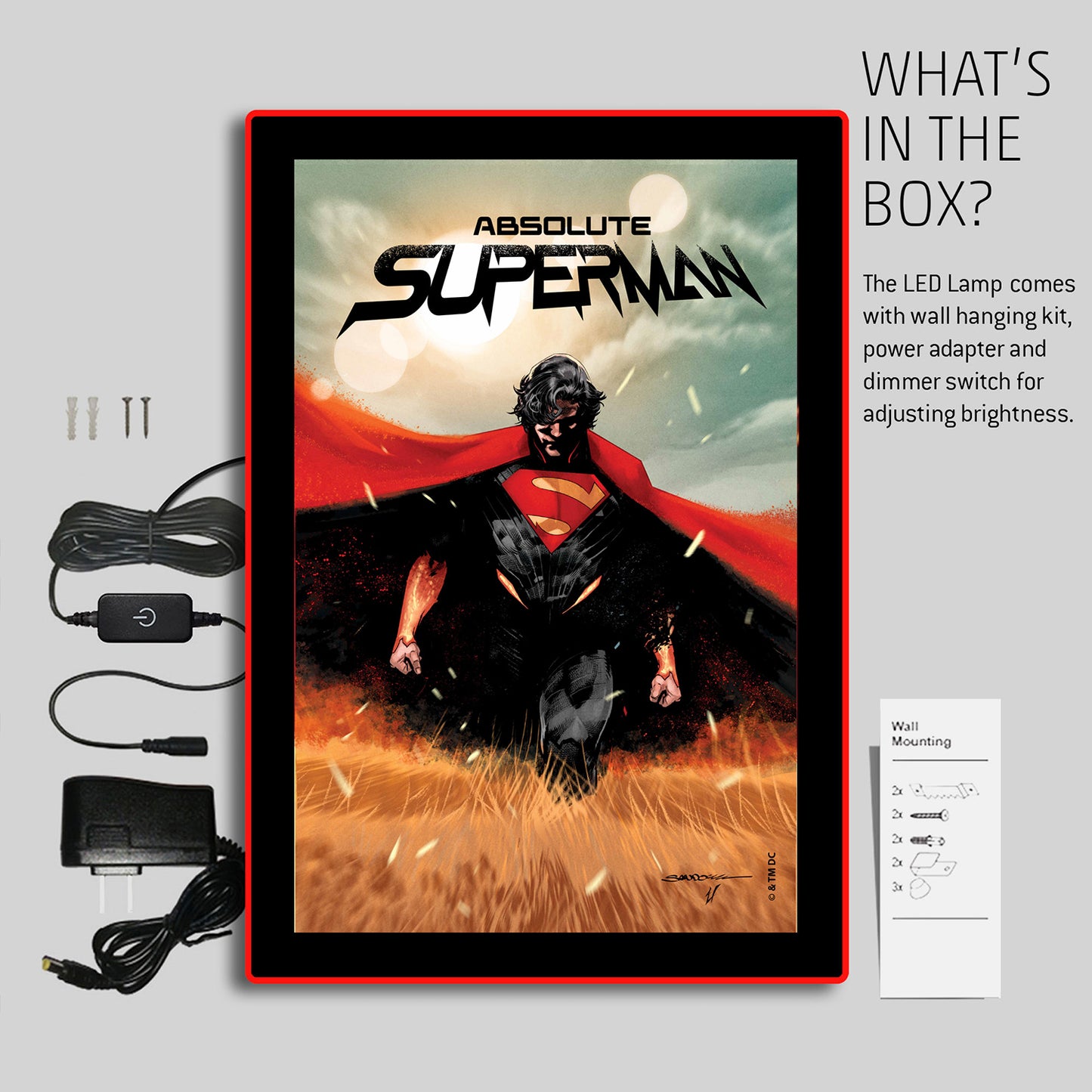 Absolute Superman LED Poster Large Wall Light-6