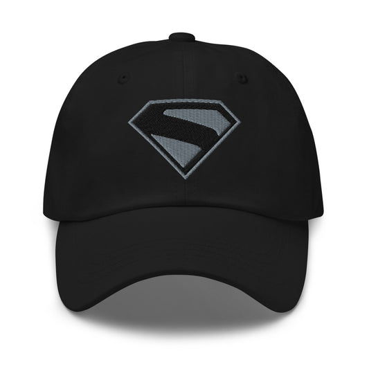 Superman 2025 hat - black & gray s-shield embroidered - black