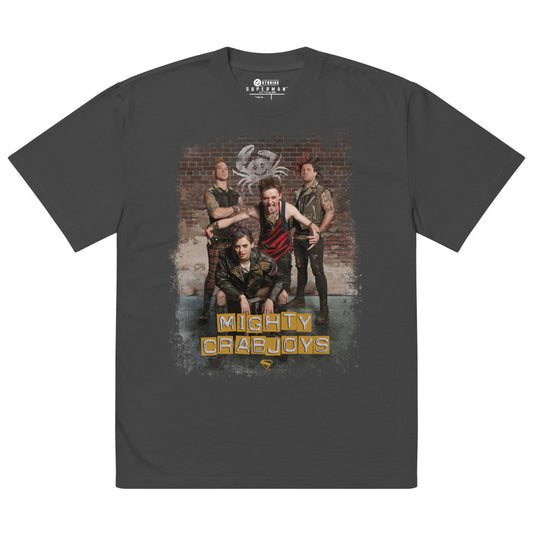 SUPERMAN (2025 Movie) Mighty Crabjoys Oversized Faded T-Shirt Faded Black
