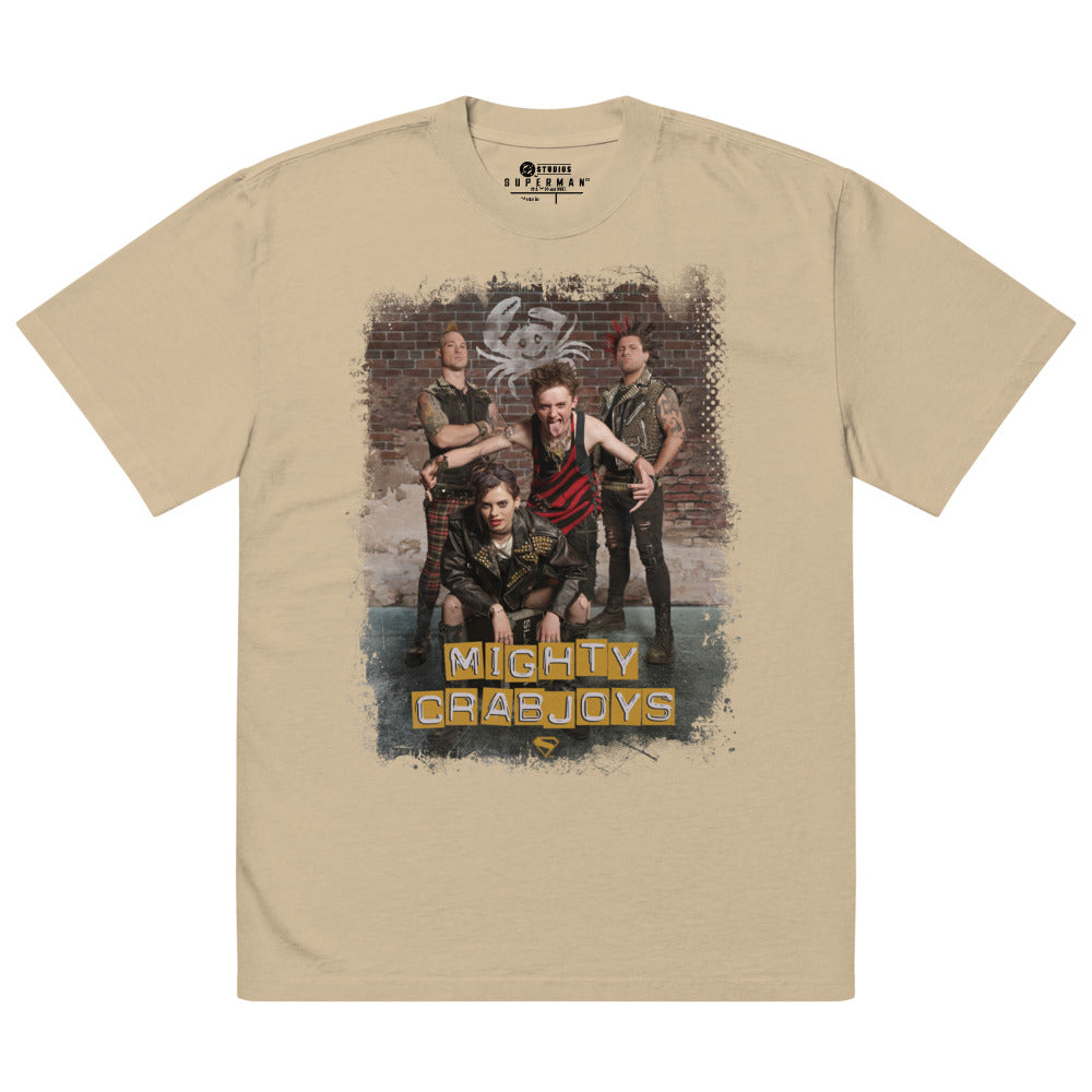 SUPERMAN (2025 Movie) Mighty Crabjoys Oversized Faded T-Shirt Faded Khaki