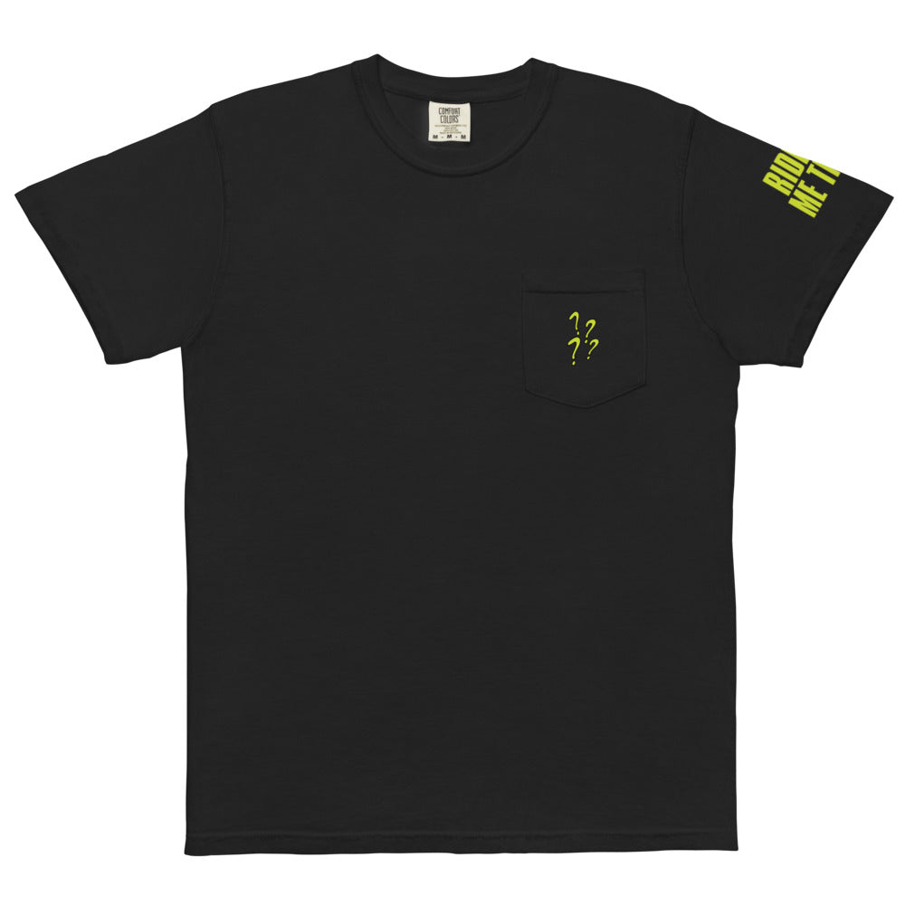 THE RIDDLER Comfort Colors Pocket T-Shirt "Riddle Me This"  Black