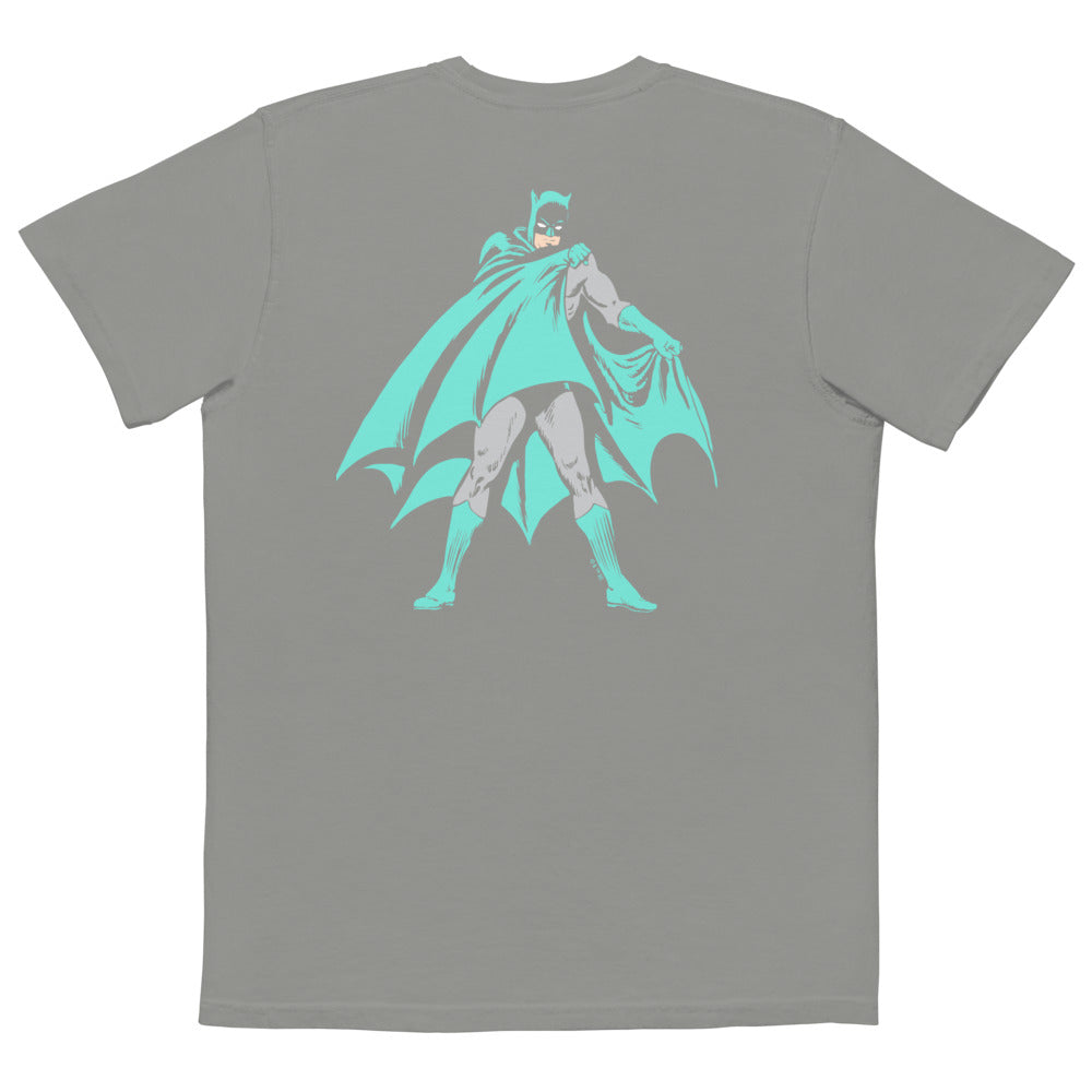 BATMAN Logo Cape Comfort Colors Pocket T-Shirt Grey