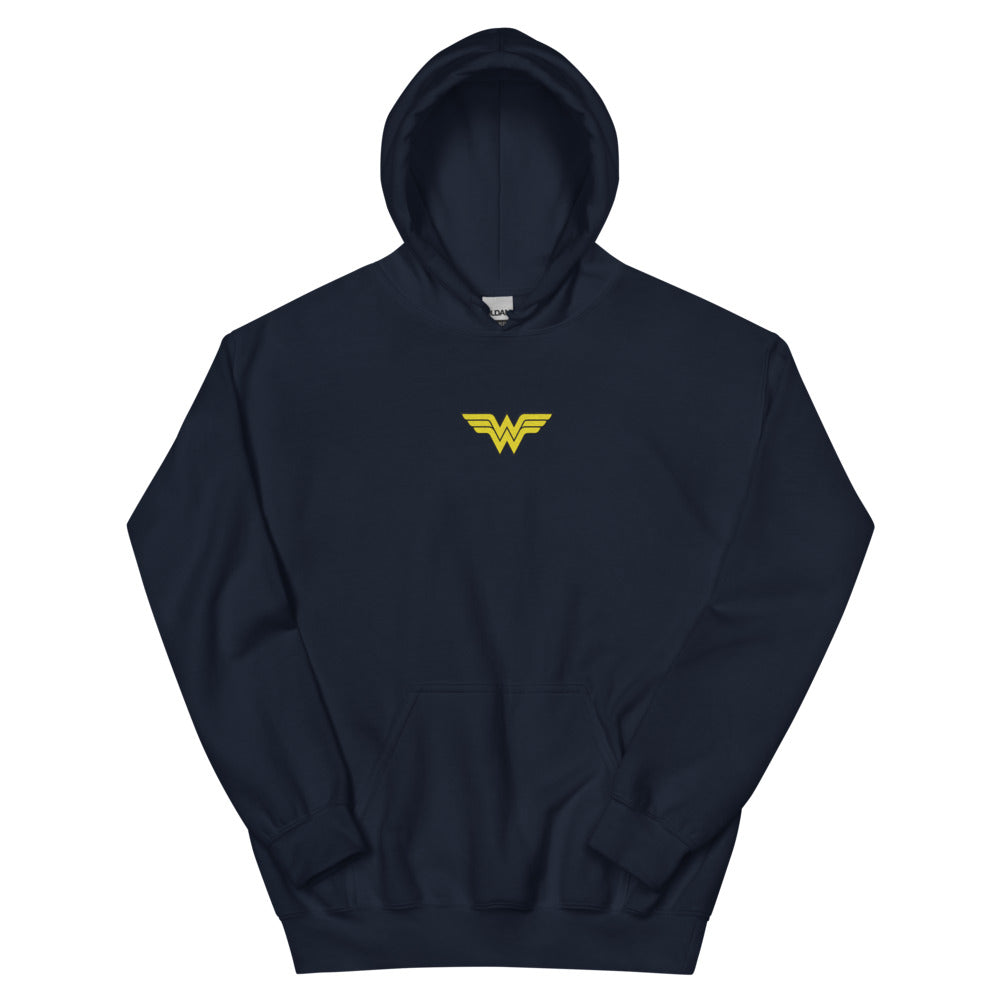 WONDER WOMAN Logo Embroidered Hoodie Navy