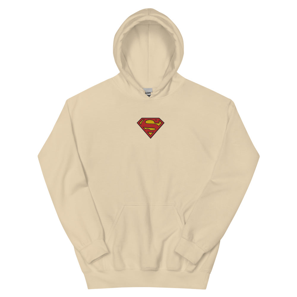 SUPERMAN Logo S-Shield Embroidered Hoodie Sand