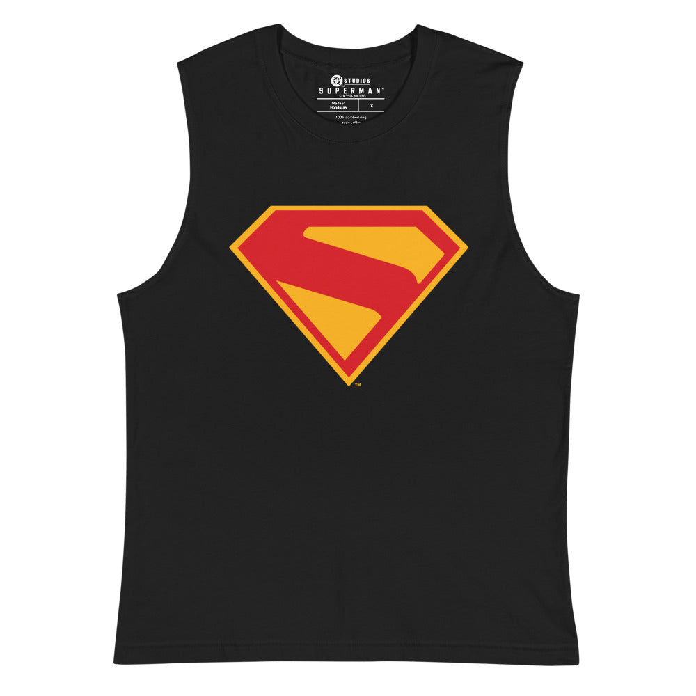 SUPERMAN (2025 Movie) Shield Muscle Tank Top Black