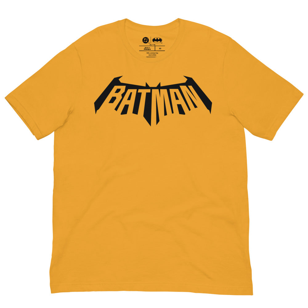 BATMAN #1 Comic Logo T-Shirt Mustard