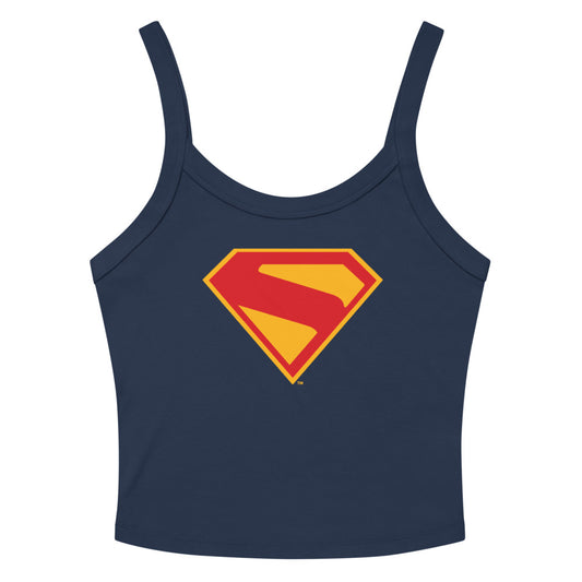 Superman (2025 movie) s-shield women’s micro-rib tank top - solid navy blend