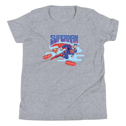 SUPERMAN Super Speed, Super Powers Youth T-Shirt Athletic Heather