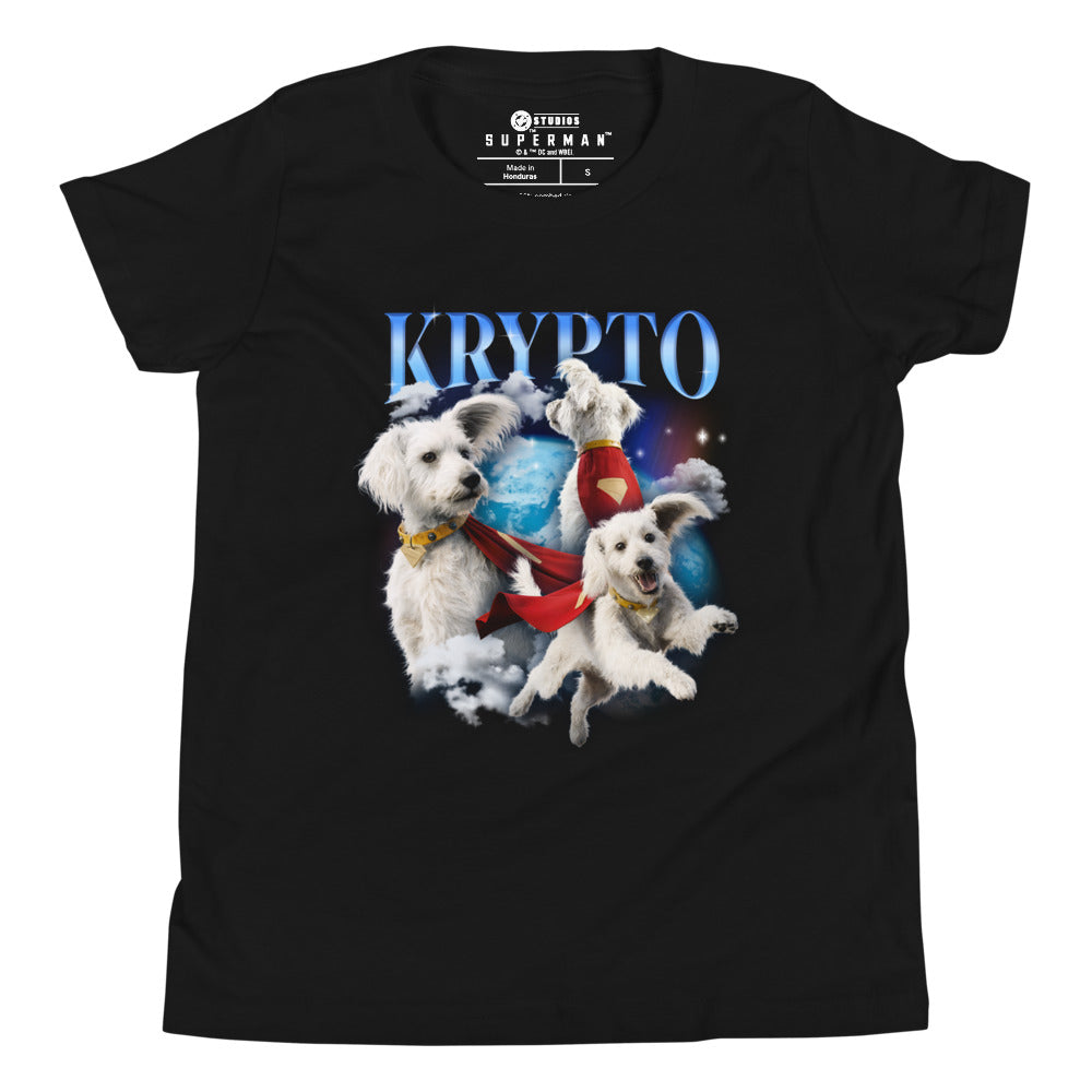 SUPERMAN Krypto Heartthrob Youth T-Shirt Black