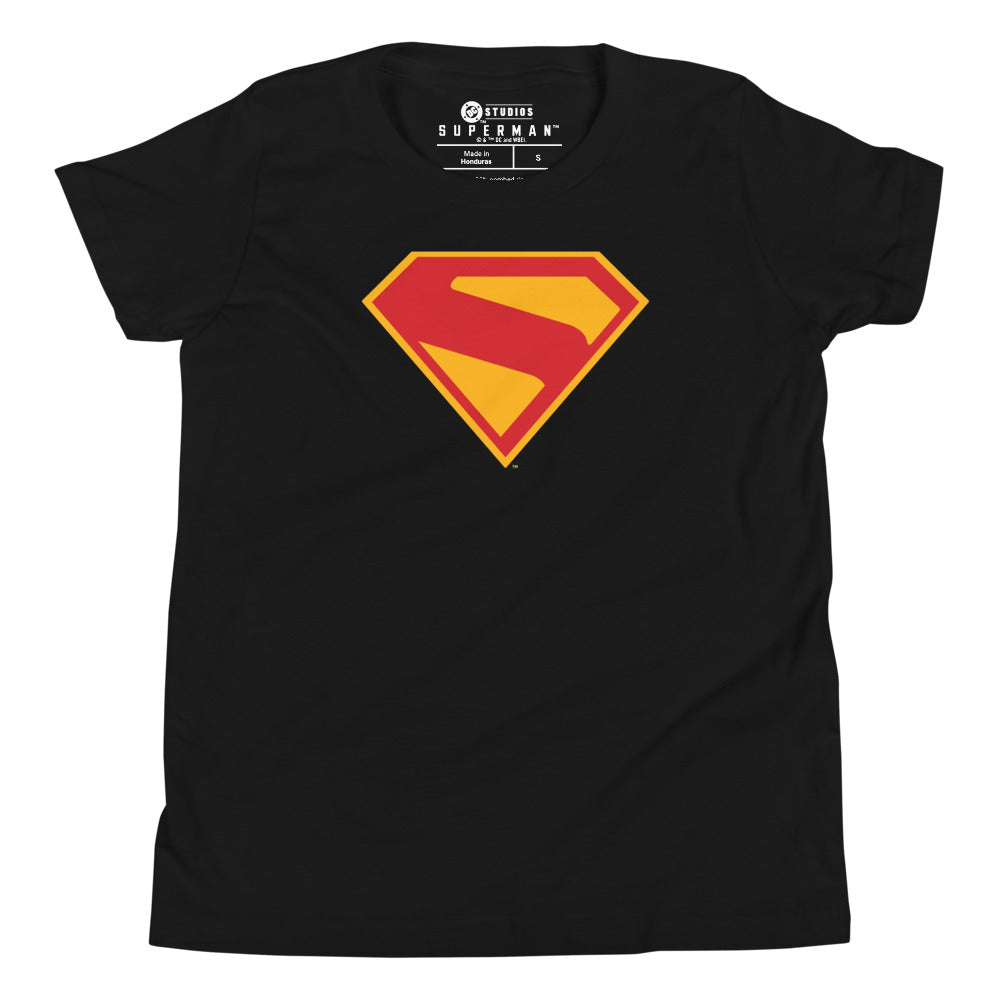 SUPERMAN (2025 Movie) S-Shield Youth T-Shirt Black