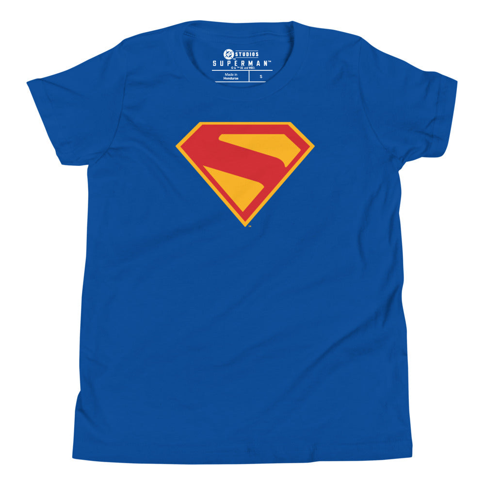 SUPERMAN (2025 Movie) S-Shield Youth T-Shirt True Royal