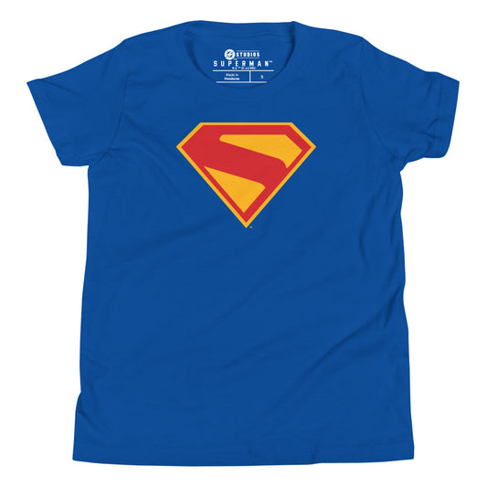 Superman (2025 movie) s-shield youth t-shirt - true royal