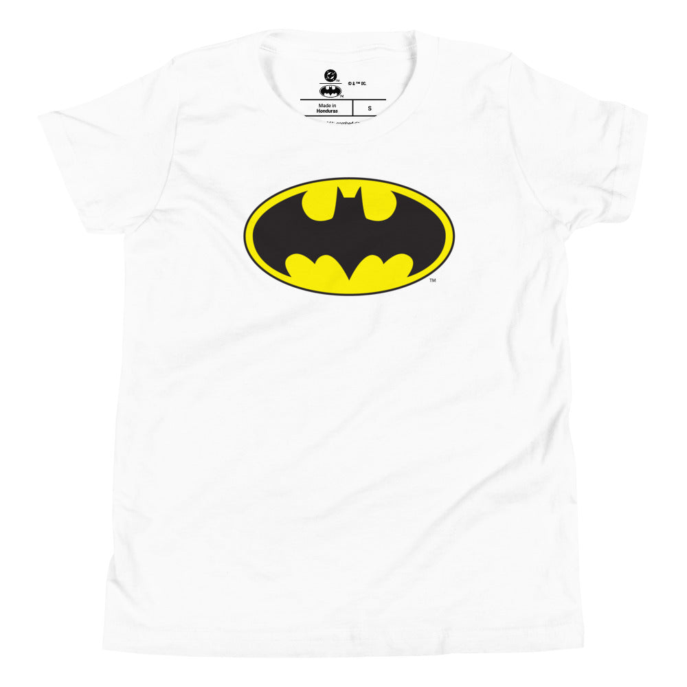 Batman Logo Youth T-Shirt White