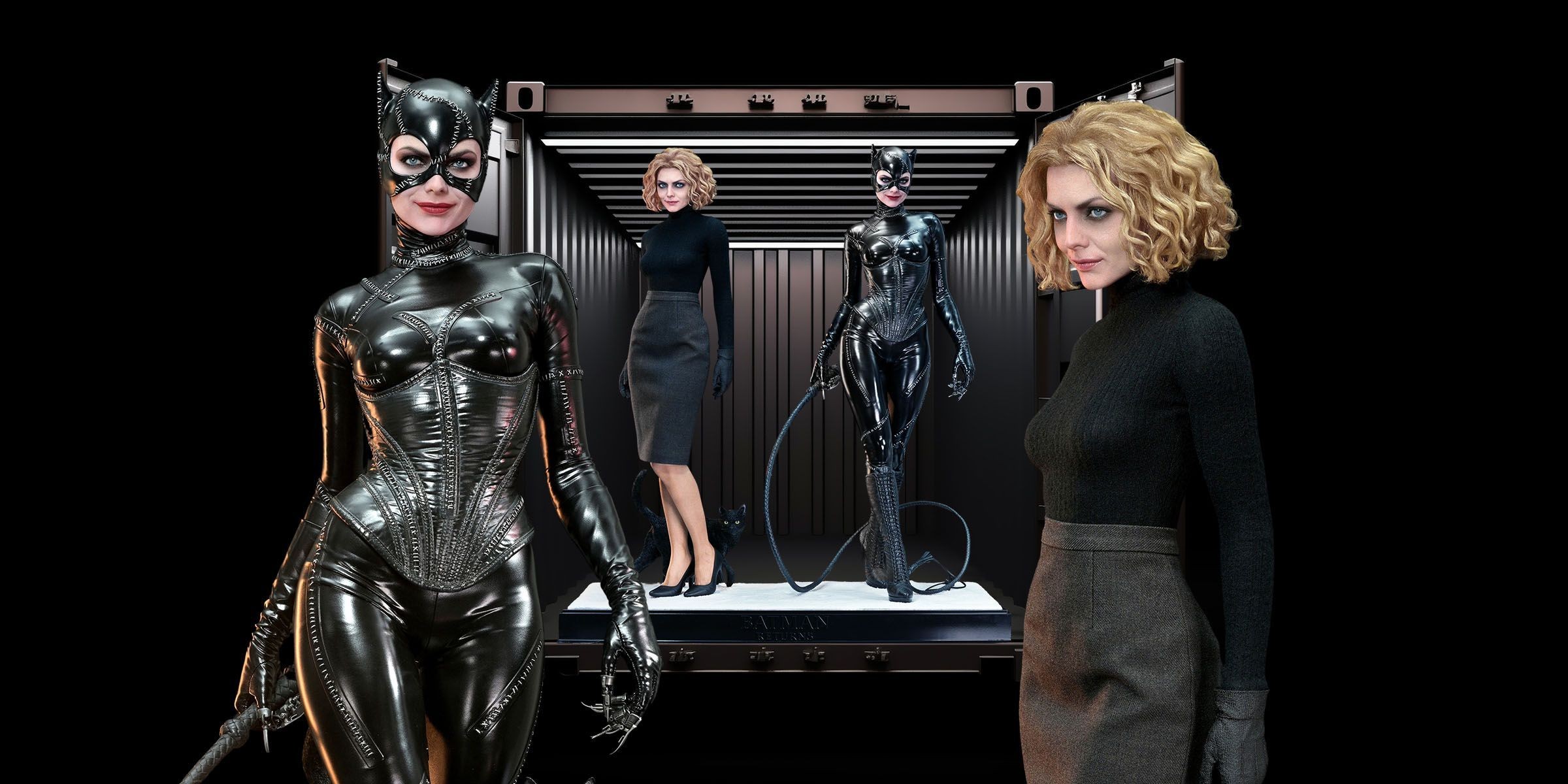 BATMAN RETURNS Hyperreal Catwoman & Selina Kyle 1/3 Scale Statue