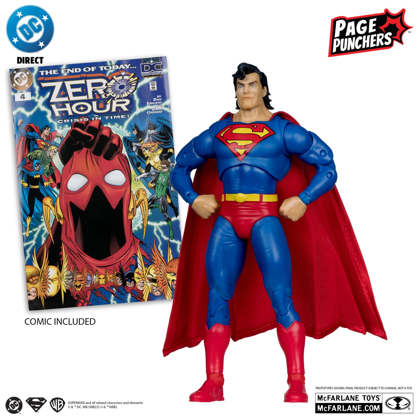 SUPERMAN (Zero Hour) McFarlane Toys DC Direct Page Punchers Action Figure with Comic