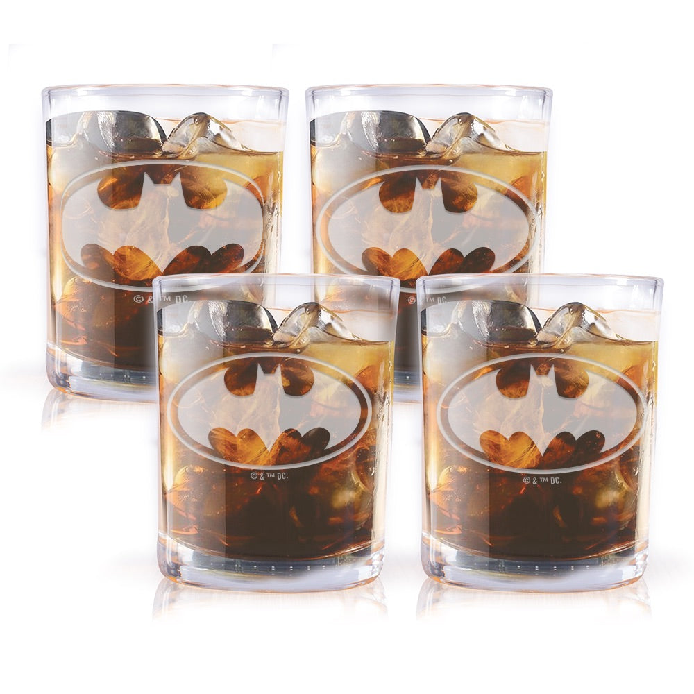 BATMAN Logo Engraved Rocks Glass Set