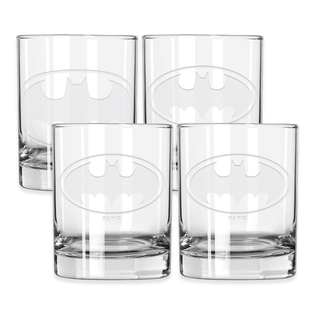 BATMAN Logo Engraved Rocks Glass Set