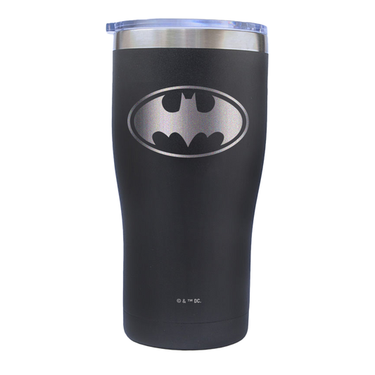 Batman logo engraved tumbler - matte black