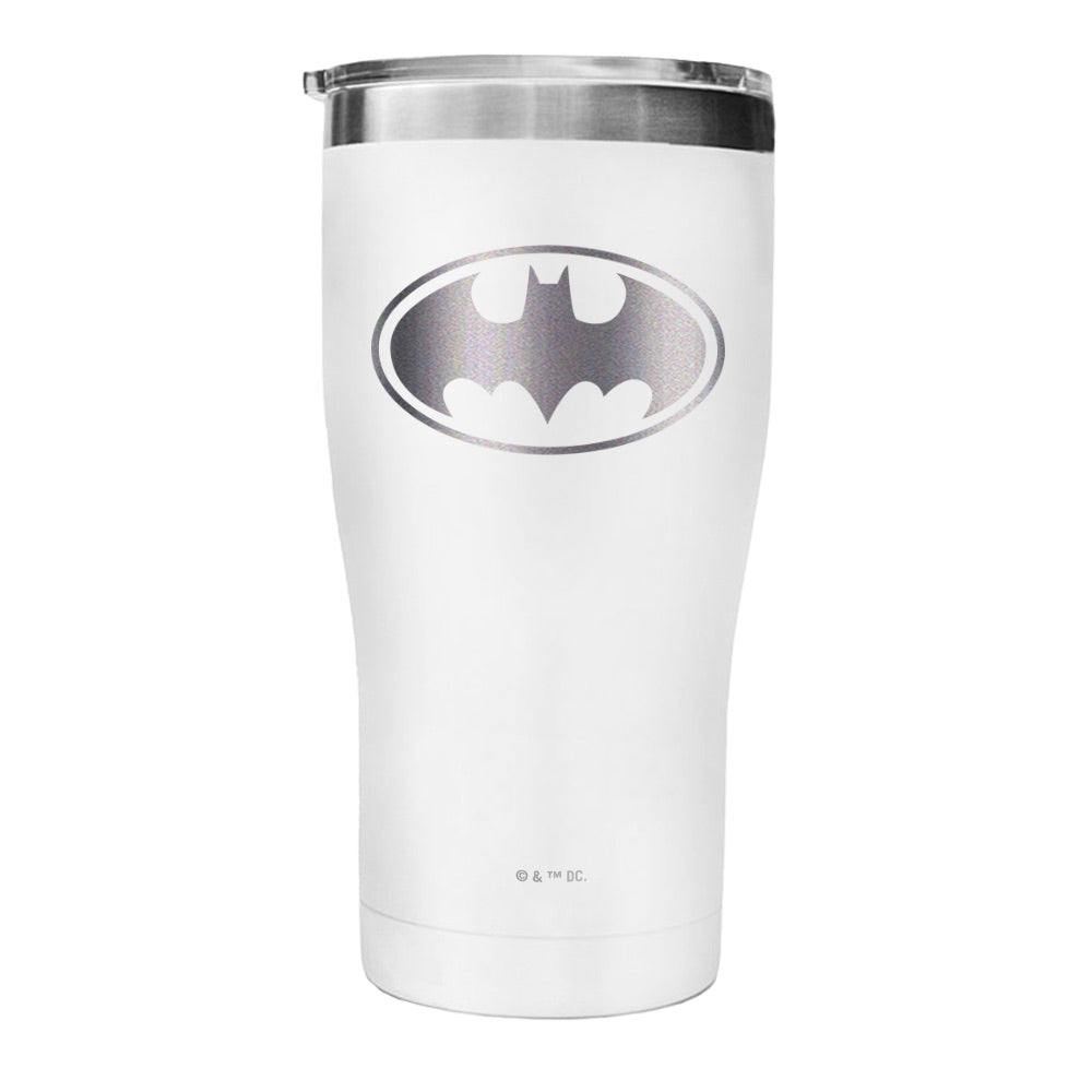 BATMAN Logo Engraved Tumbler Gloss White