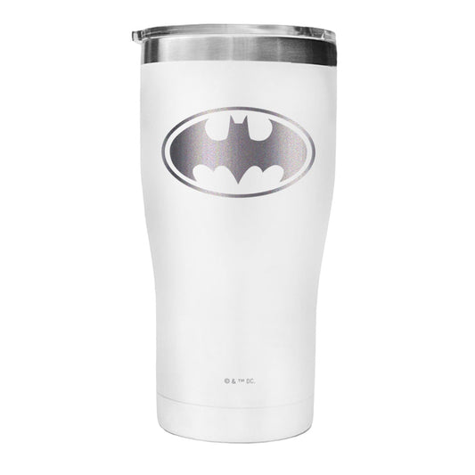 Batman logo engraved tumbler - gloss white