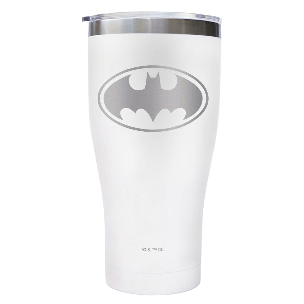 BATMAN Logo Engraved Tumbler Gloss White
