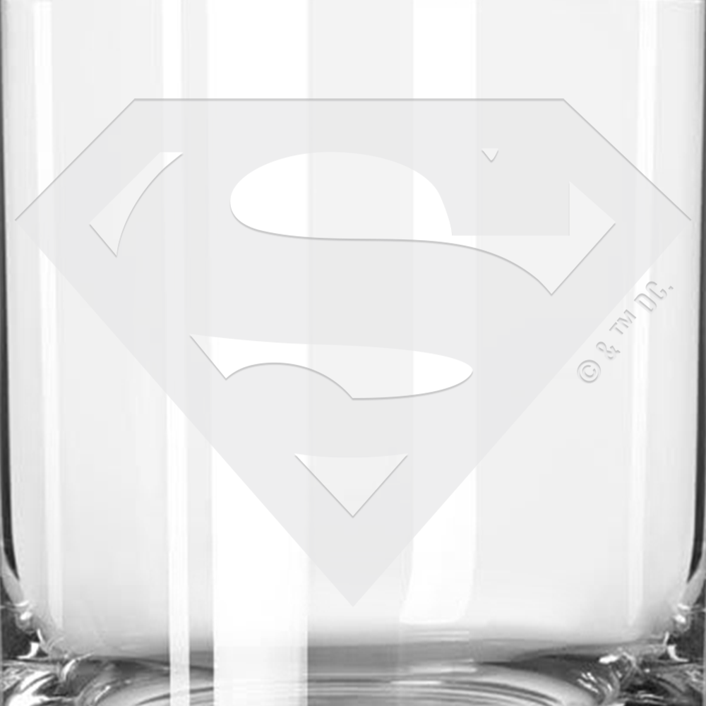 SUPERMAN Logo Engraved Rocks Glass Set