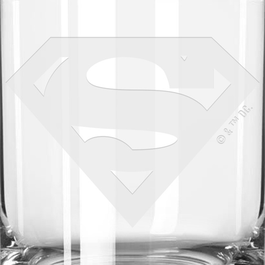 SUPERMAN Logo Engraved Rocks Glass Set
