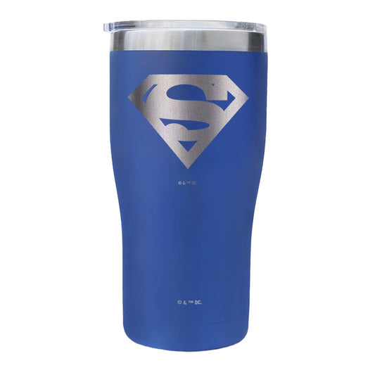 Superman logo engraved tumbler - blue