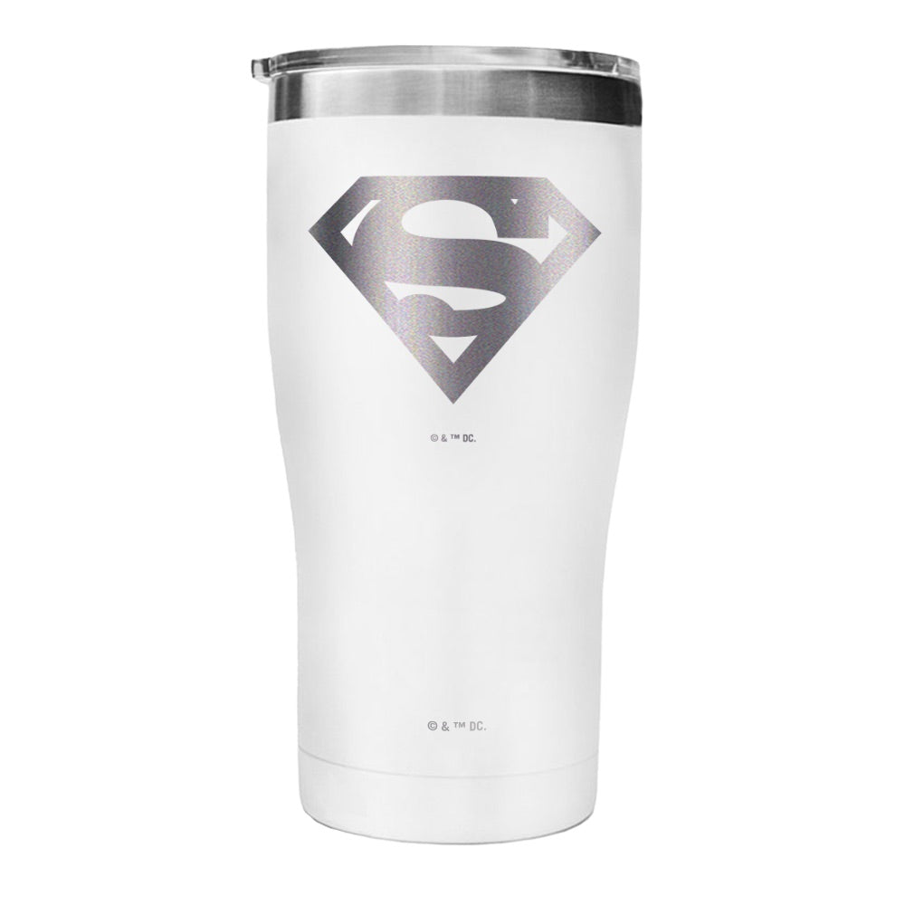 SUPERMAN Logo Engraved Tumbler Gloss White