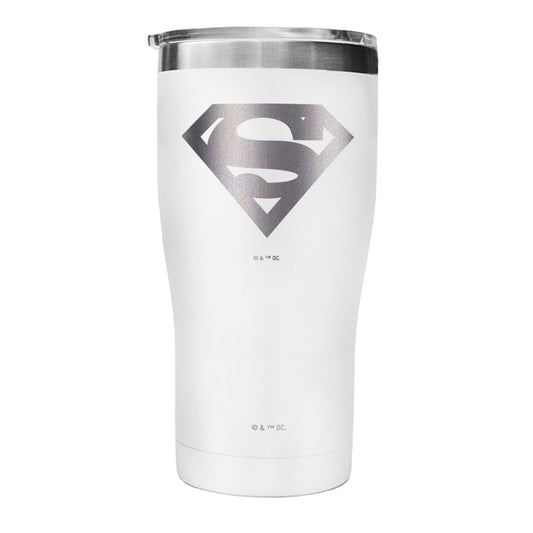 SUPERMAN Logo Engraved Tumbler Gloss White