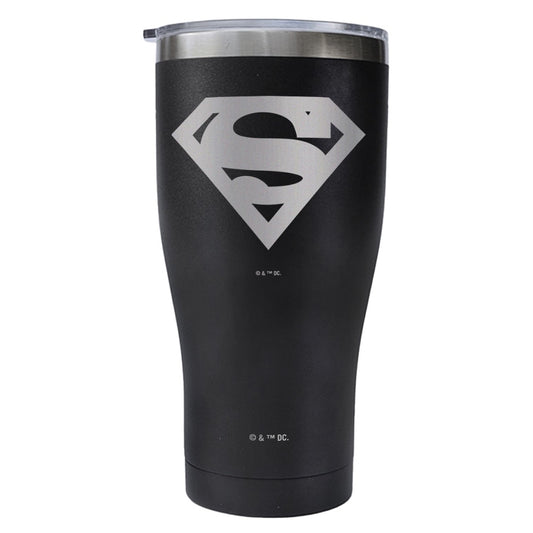 Superman logo engraved tumbler - matte black
