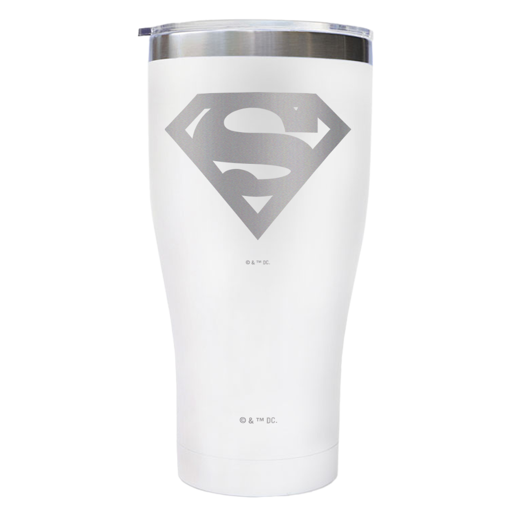 SUPERMAN Logo Engraved Tumbler Gloss White