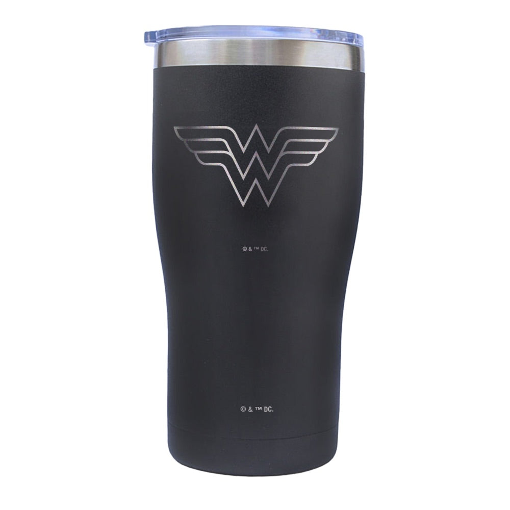 WONDER WOMAN Logo Engraved Tumbler Matte Black
