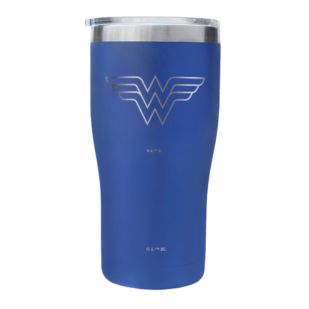 WONDER WOMAN Logo Engraved Tumbler Blue