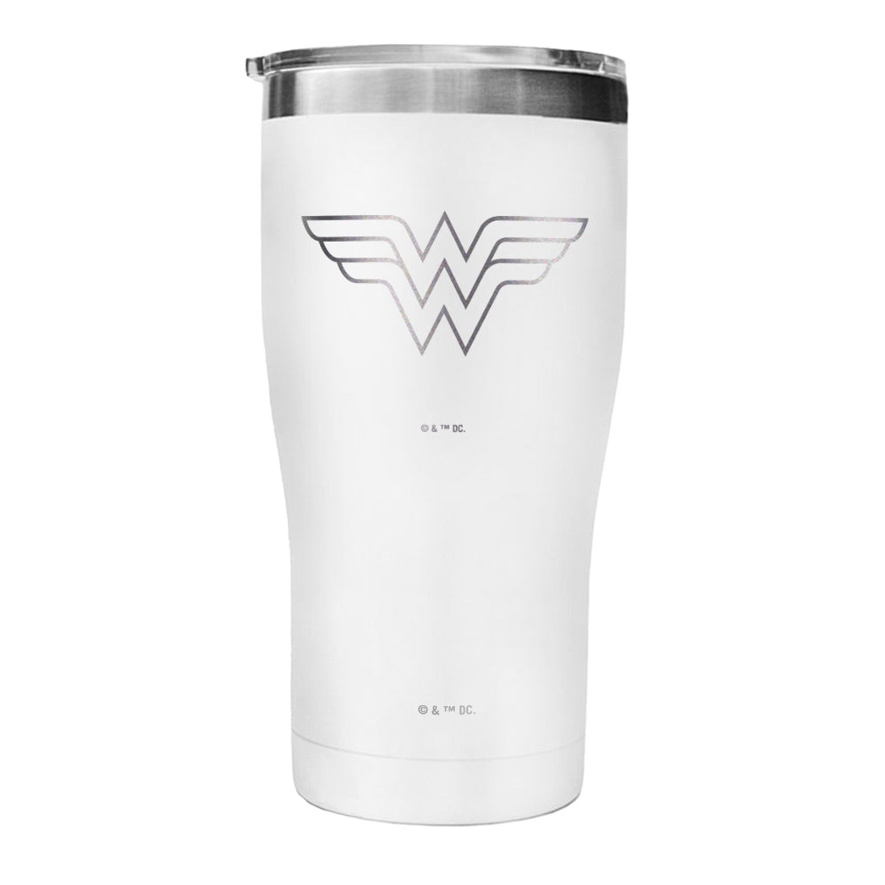 WONDER WOMAN Logo Engraved Tumbler Gloss White