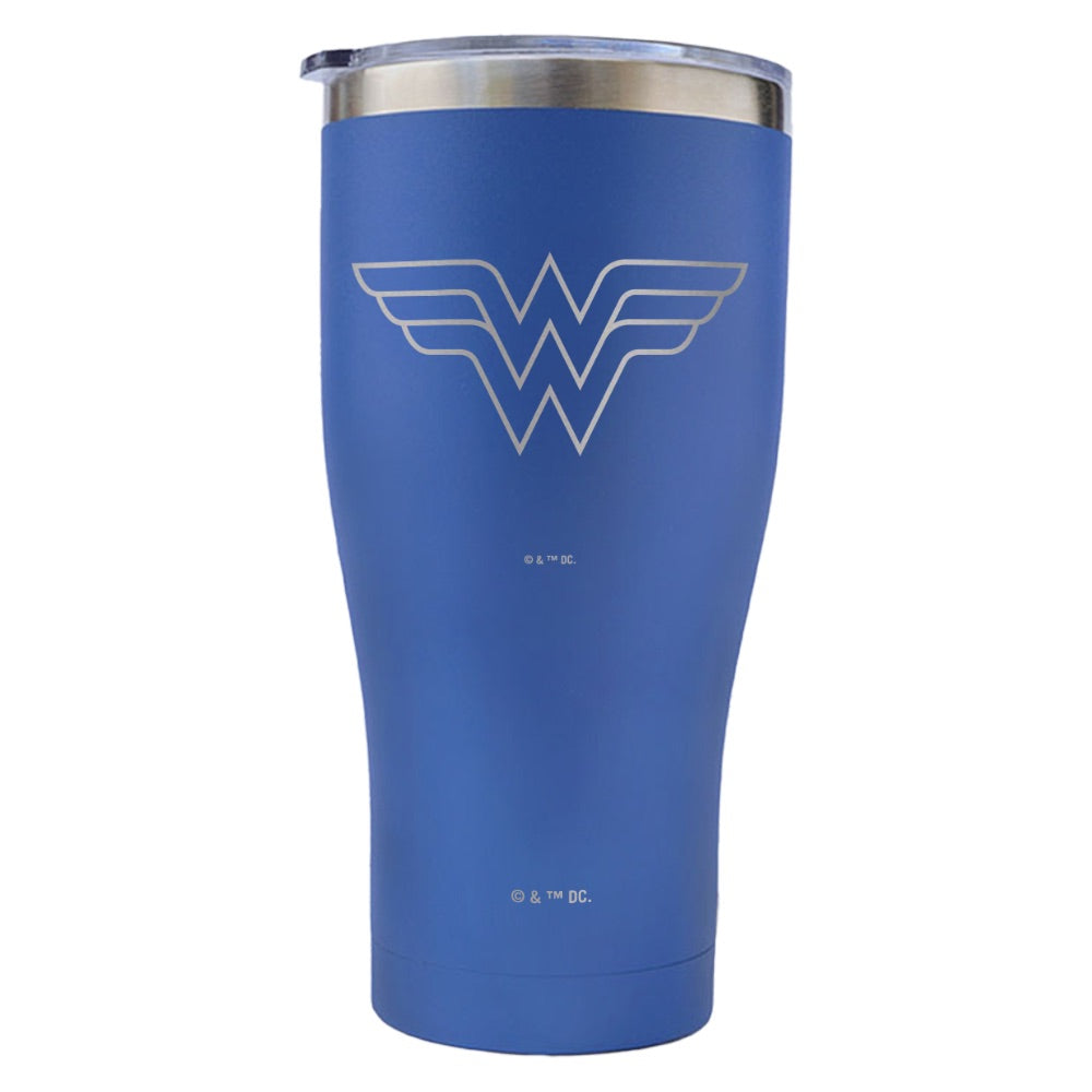WONDER WOMAN Logo Engraved Tumbler Blue