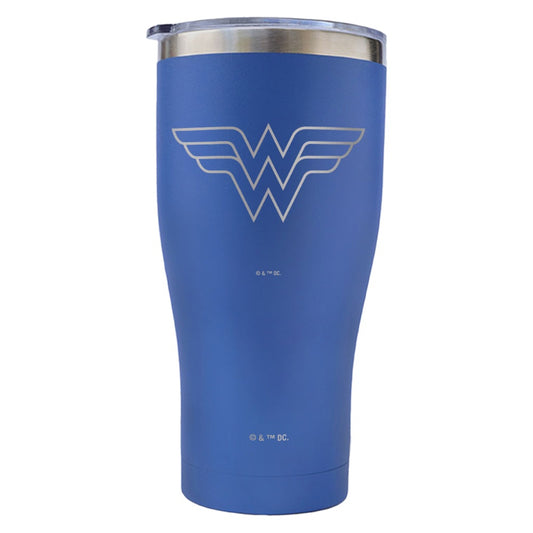 Wonder woman logo engraved tumbler - blue