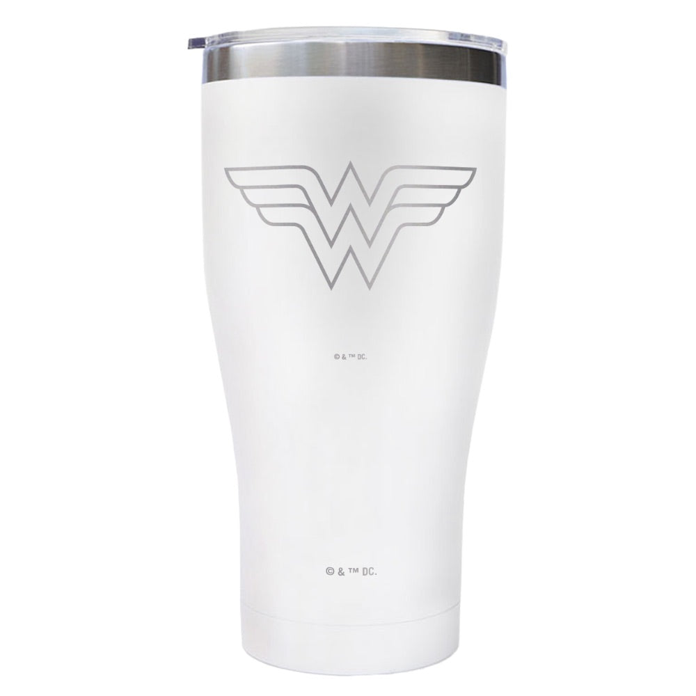 WONDER WOMAN Logo Engraved Tumbler Gloss White