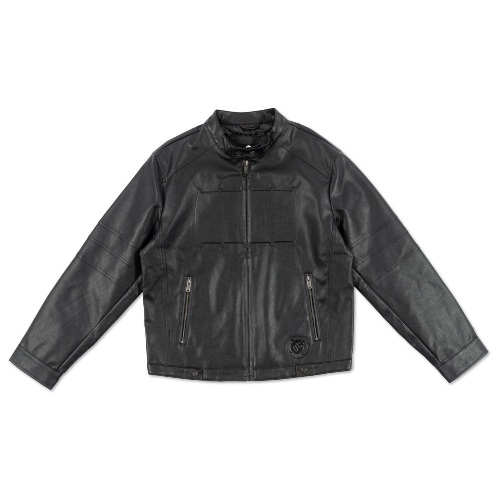 ABSOLUTE BATMAN Embossed Leather Jacket - Black - XXXL