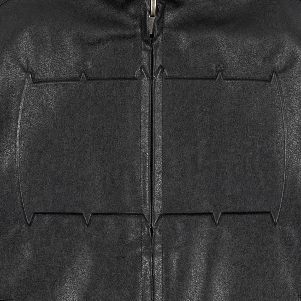 ABSOLUTE BATMAN Embossed Leather Jacket-3